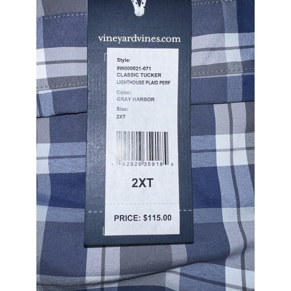 Men's Vineyard Vines NWT 2X Long Sleeve Button-Down Shirt Grey Harbor XXL New 2X - Picture 10 of 11